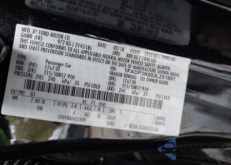 2018 Ford Focus Titanium from USA, damaged, VIN 1FADP3N20JL251891